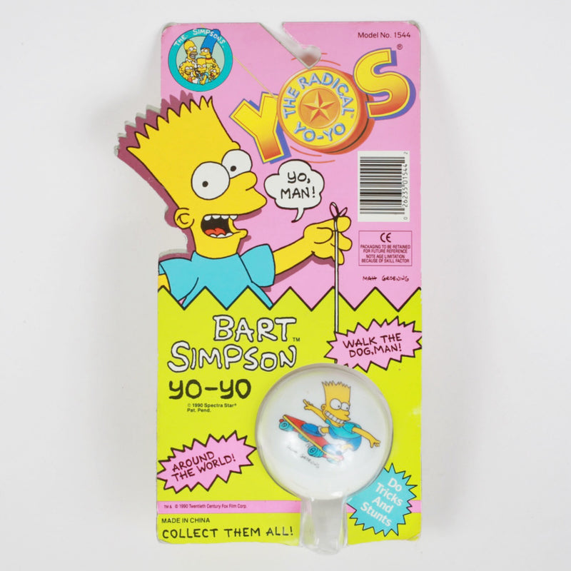 Vintage Bart Simpson Skateboarding YO YO 1990 back