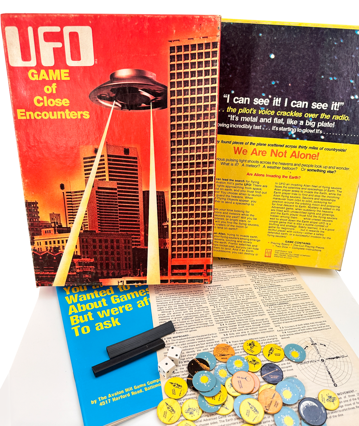 Vintage UFO Game of Close Encounters Board Game all pieces instructions